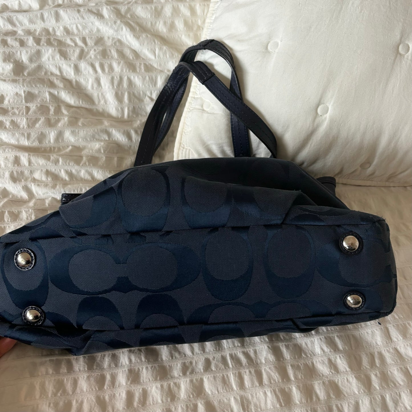 Coach Monogram Navy Tote