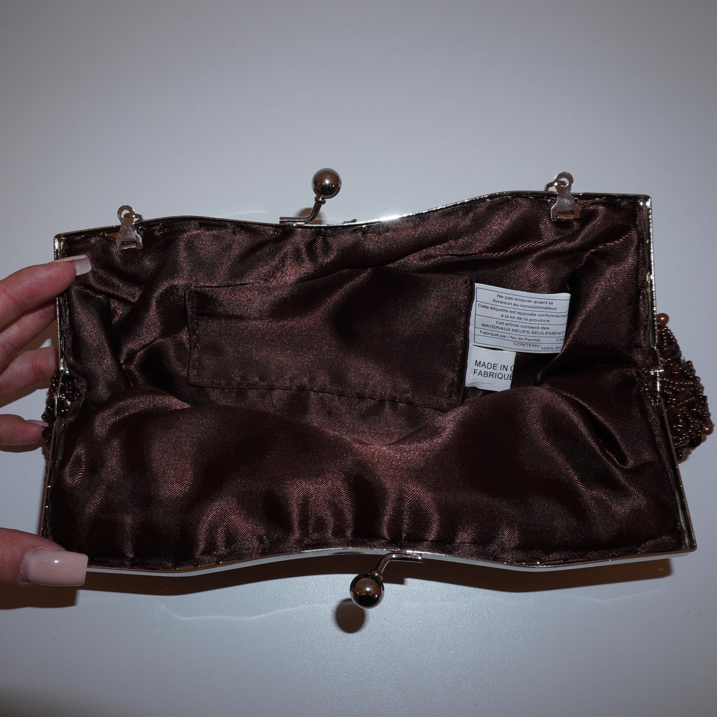 Brown Beaded Purse