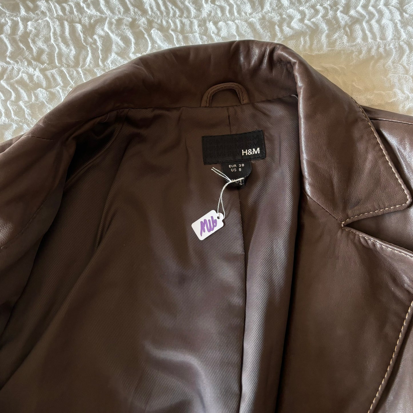 Brown Leather Blazer (S/M)