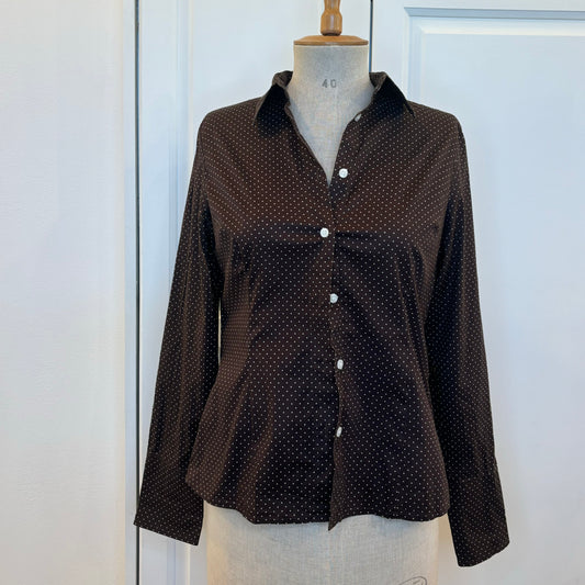 Polkadot Brown Blouse (M)