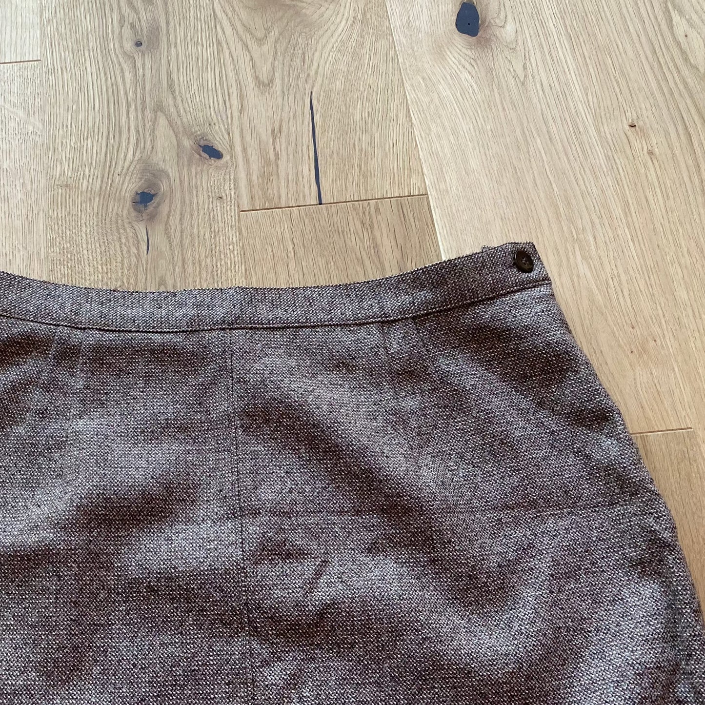 Brown Wool Midi Skirt (M)