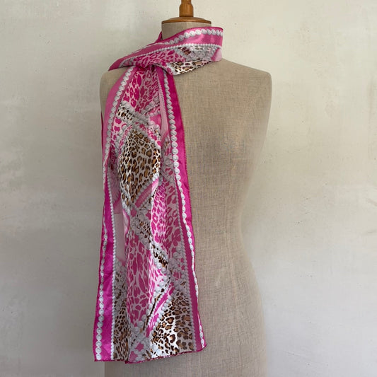 Pink Leopard Print Scarf