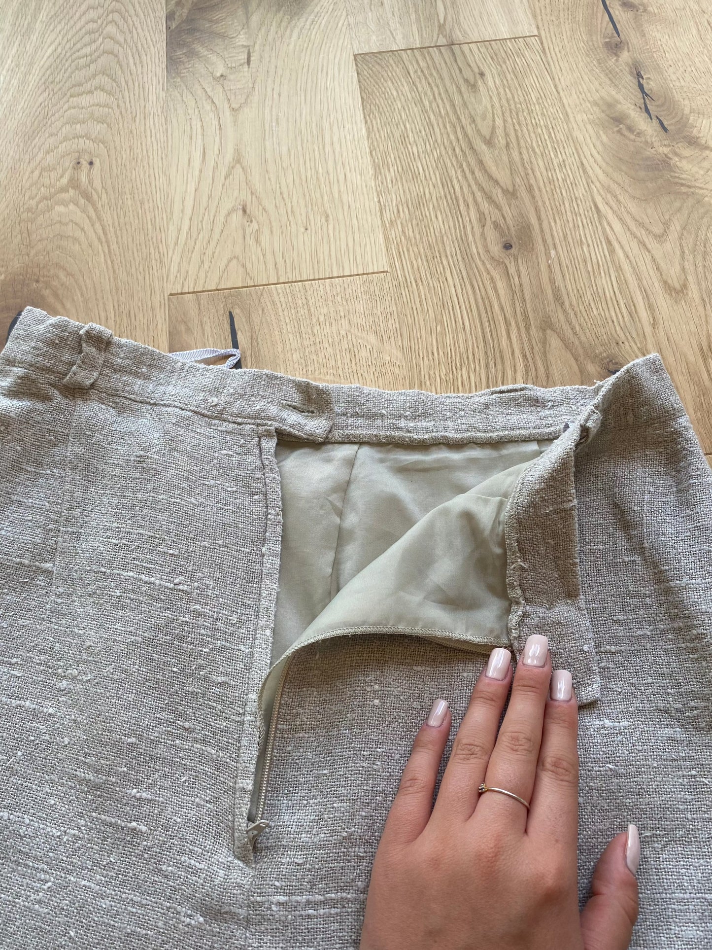 Beige Linen Skirt (S)