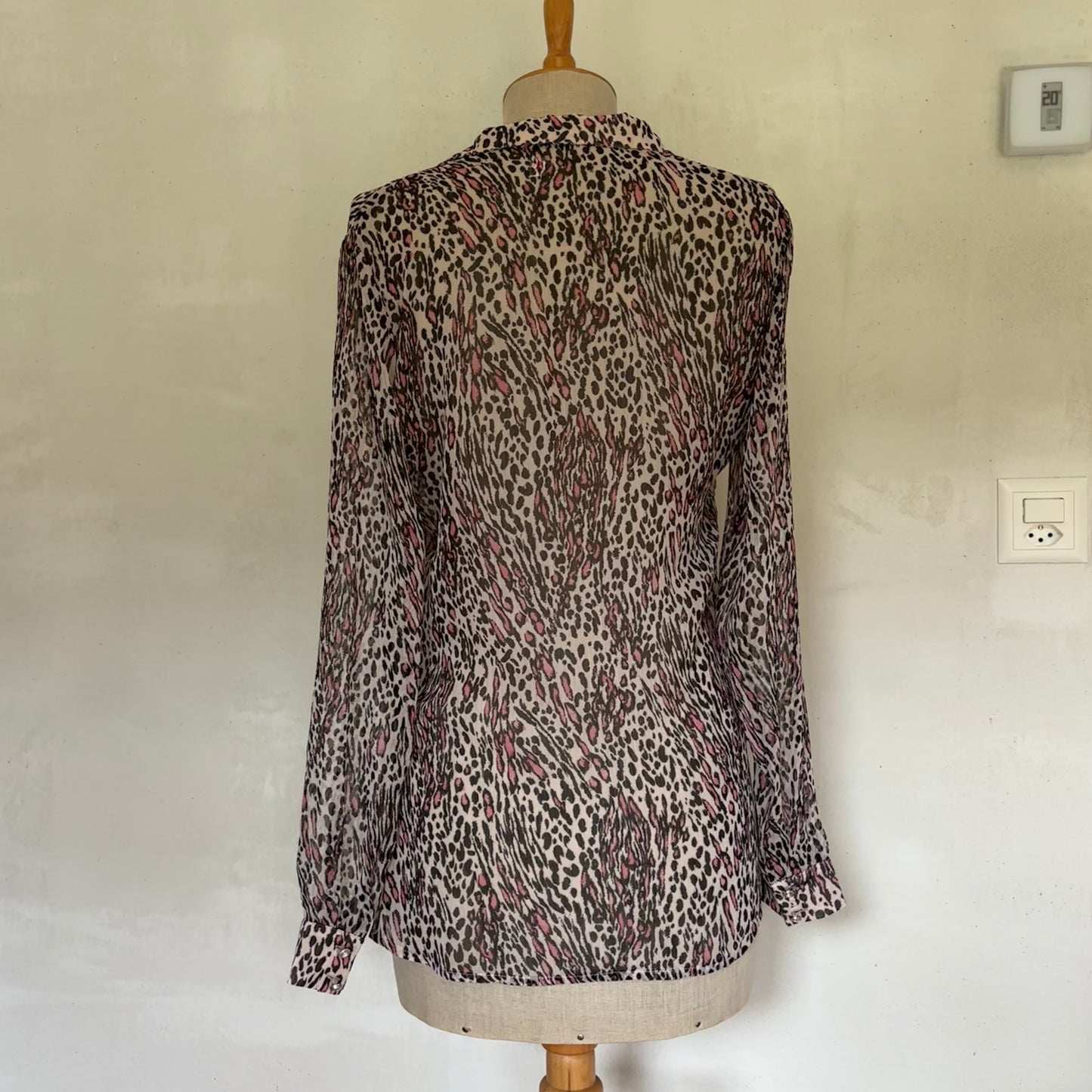 Guess Pink Leopard Blouse (M)