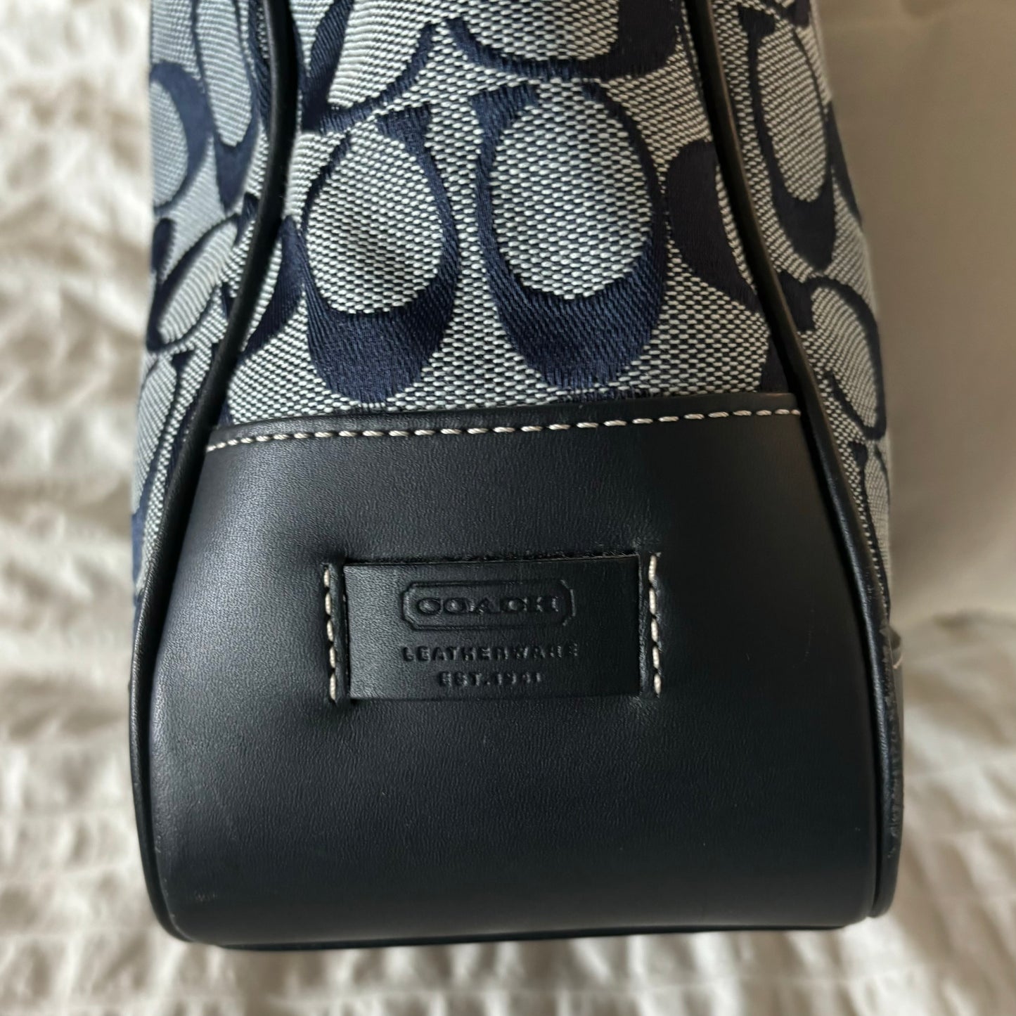 Coach Navy Monogram Tote