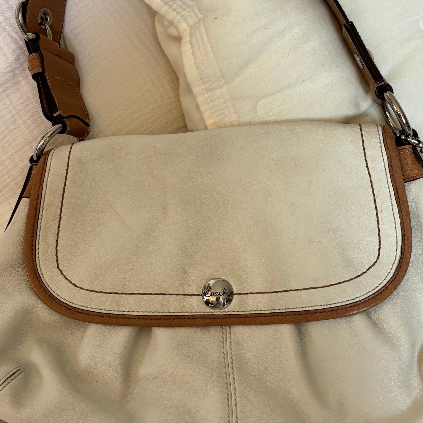 Coach White Leather Purse