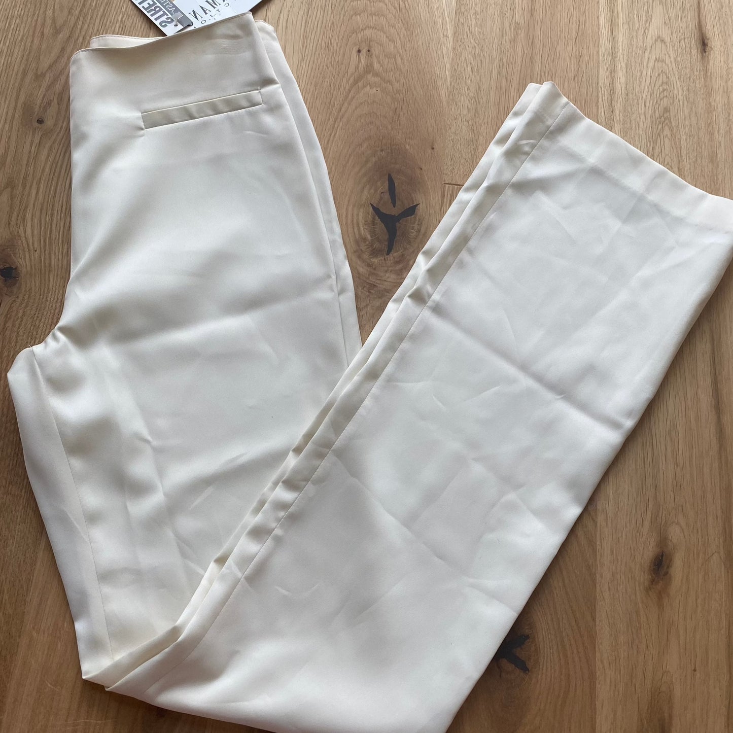 Creme Satin Trousers (XS)