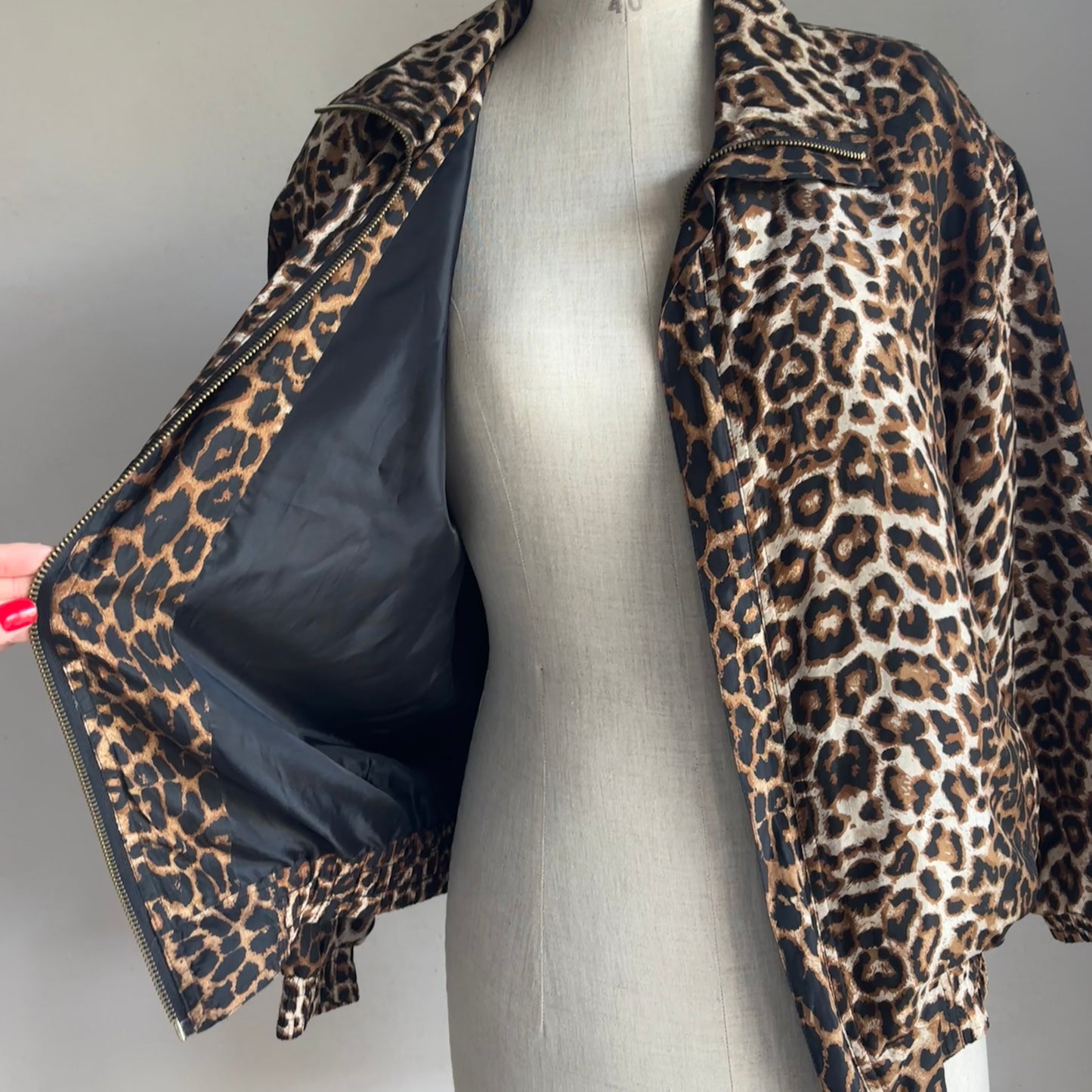 Silk Leopard Bomber Jacket (S/M)