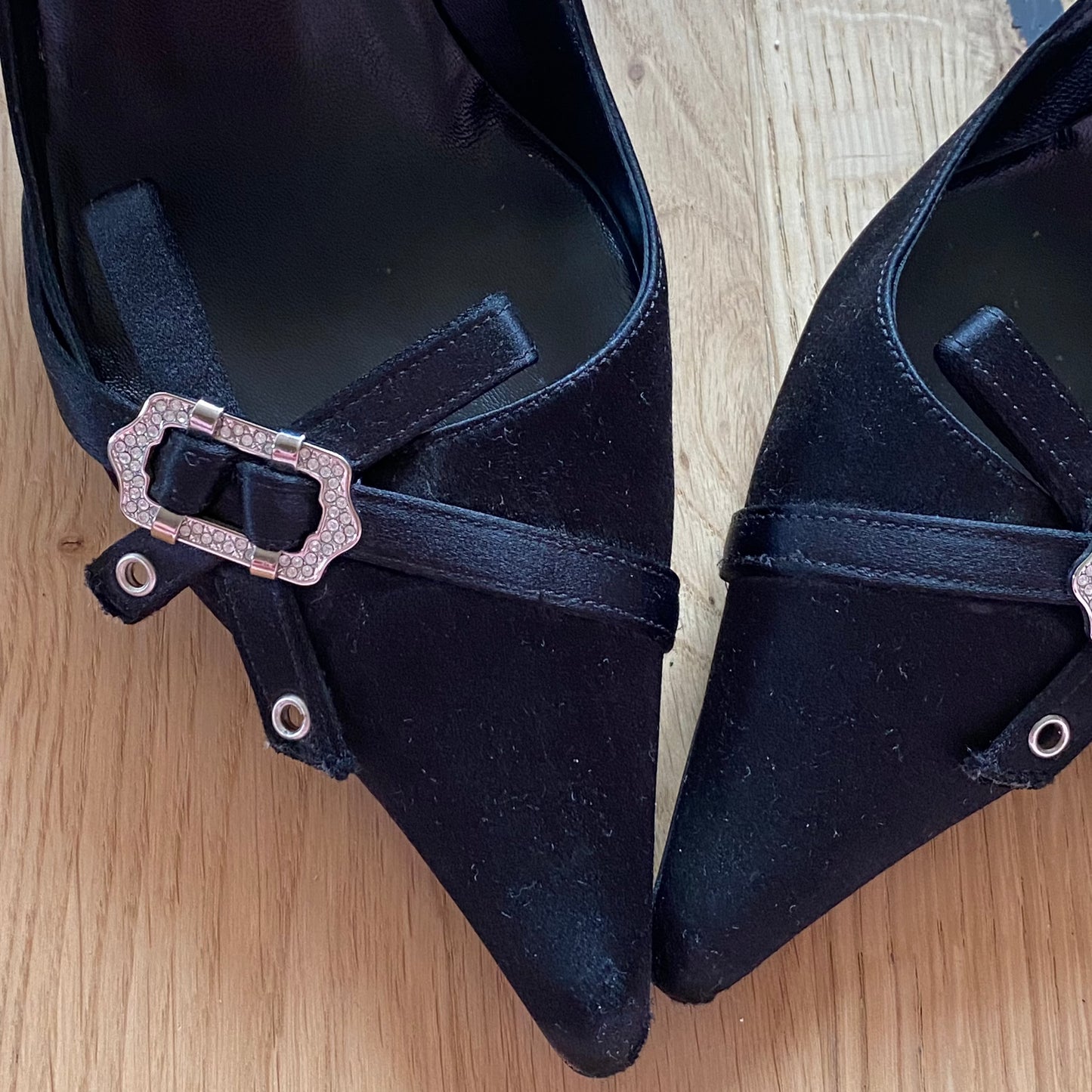 Dior Black Satin Heels (38.5)