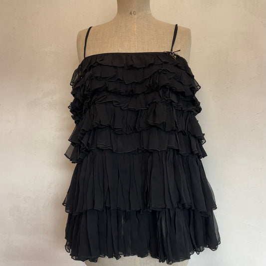 Silk ruffle top (M)