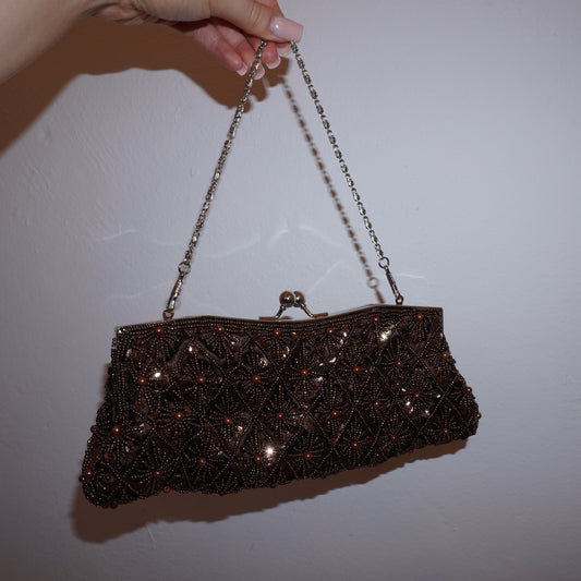 Sac à main en perles marron