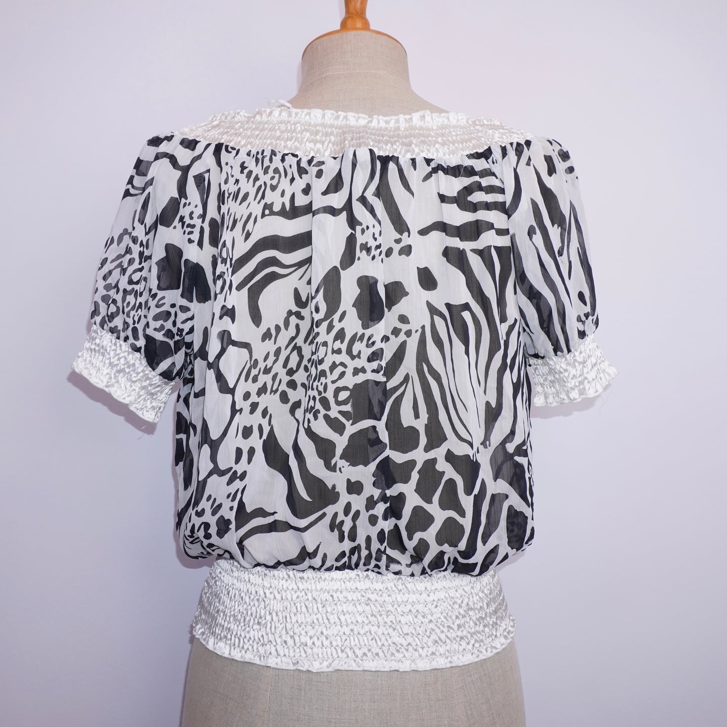 Ruched Zebra Top (M)