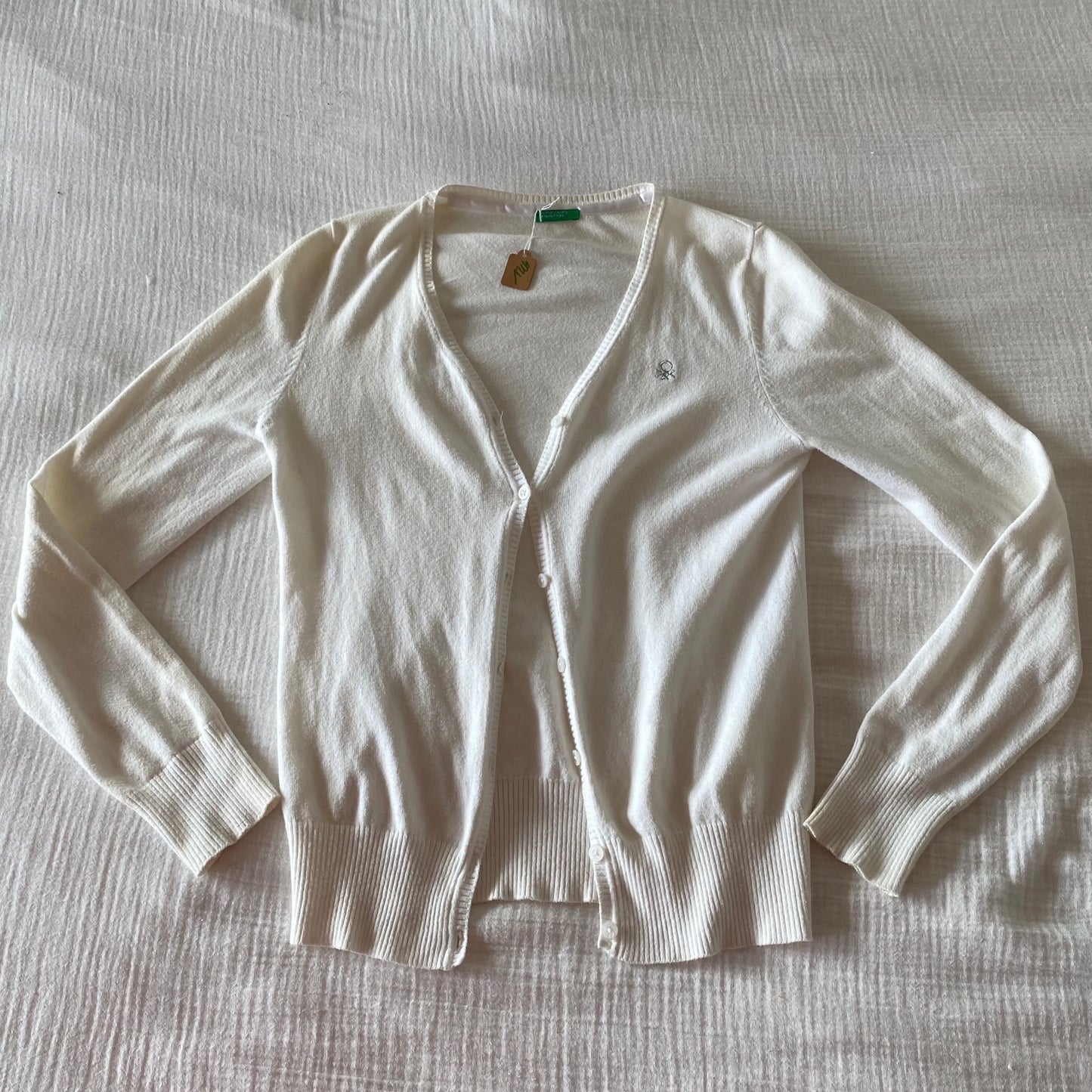 White Benetton Cardigan (S)