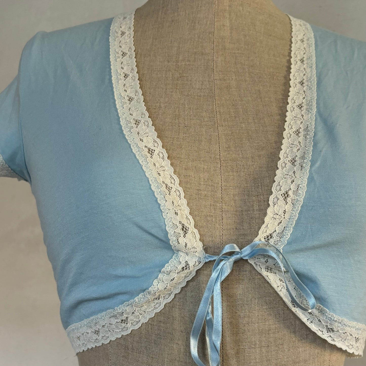 Babyblue Lace Trim Top (S/M)