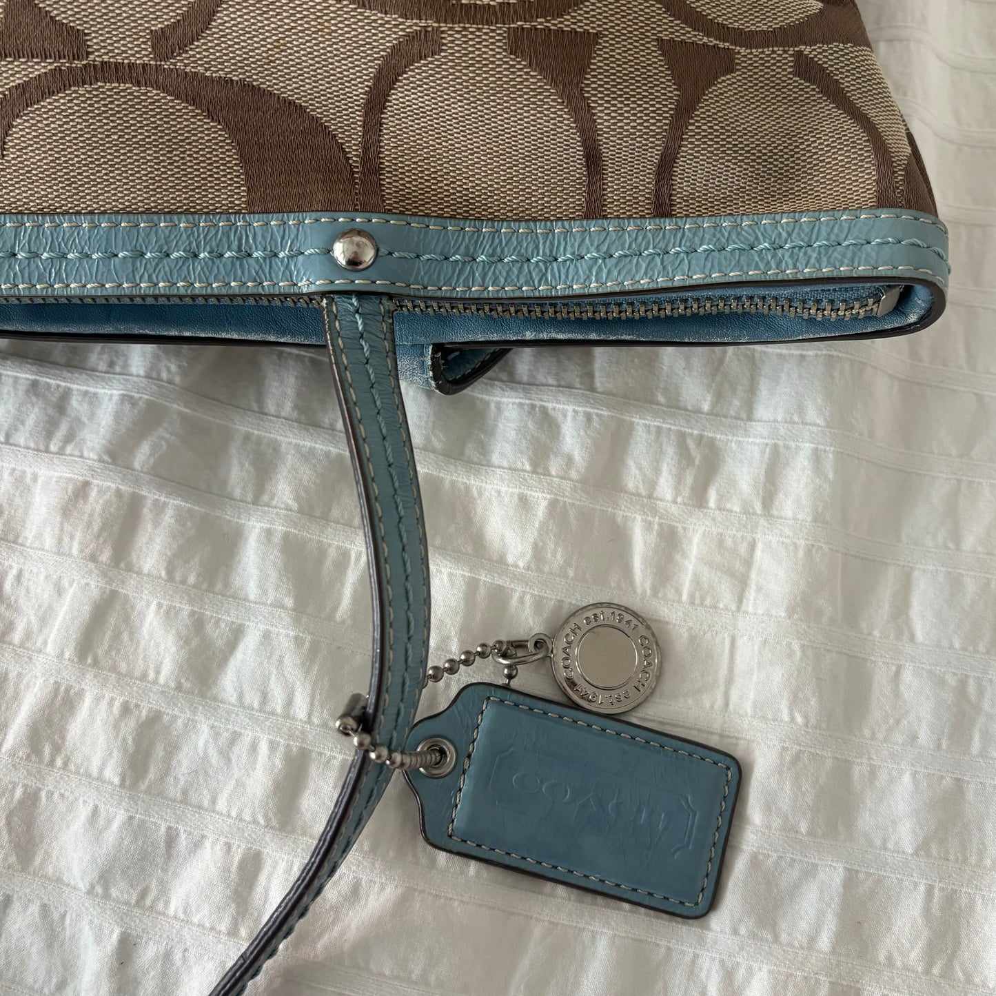 Coach Monogram Purse Blue