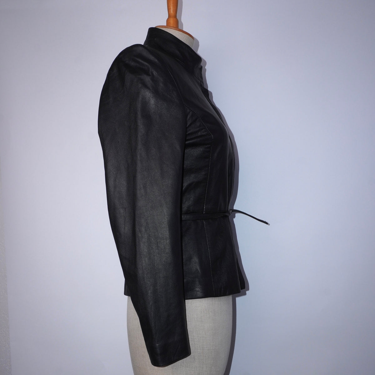 Genuine Leather Belted Jacket (S)