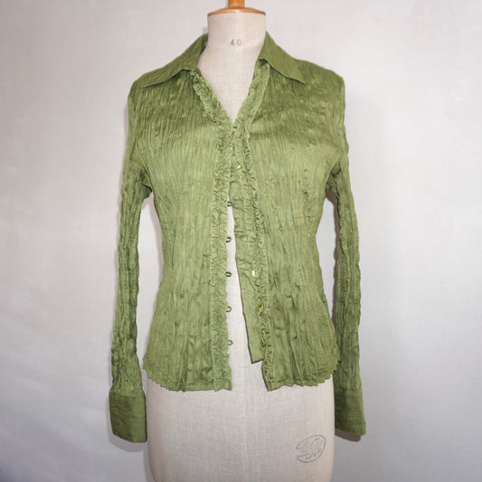 Pleated Ruffle Blouse (L)