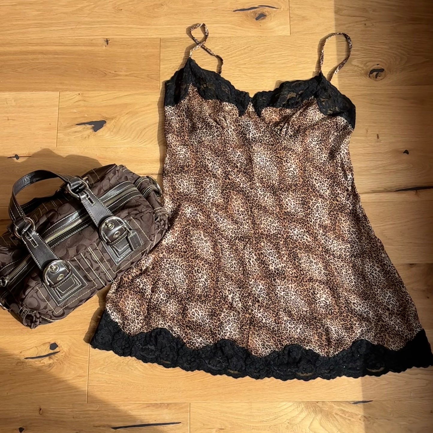 Leopard Silk Slip Dress (M)