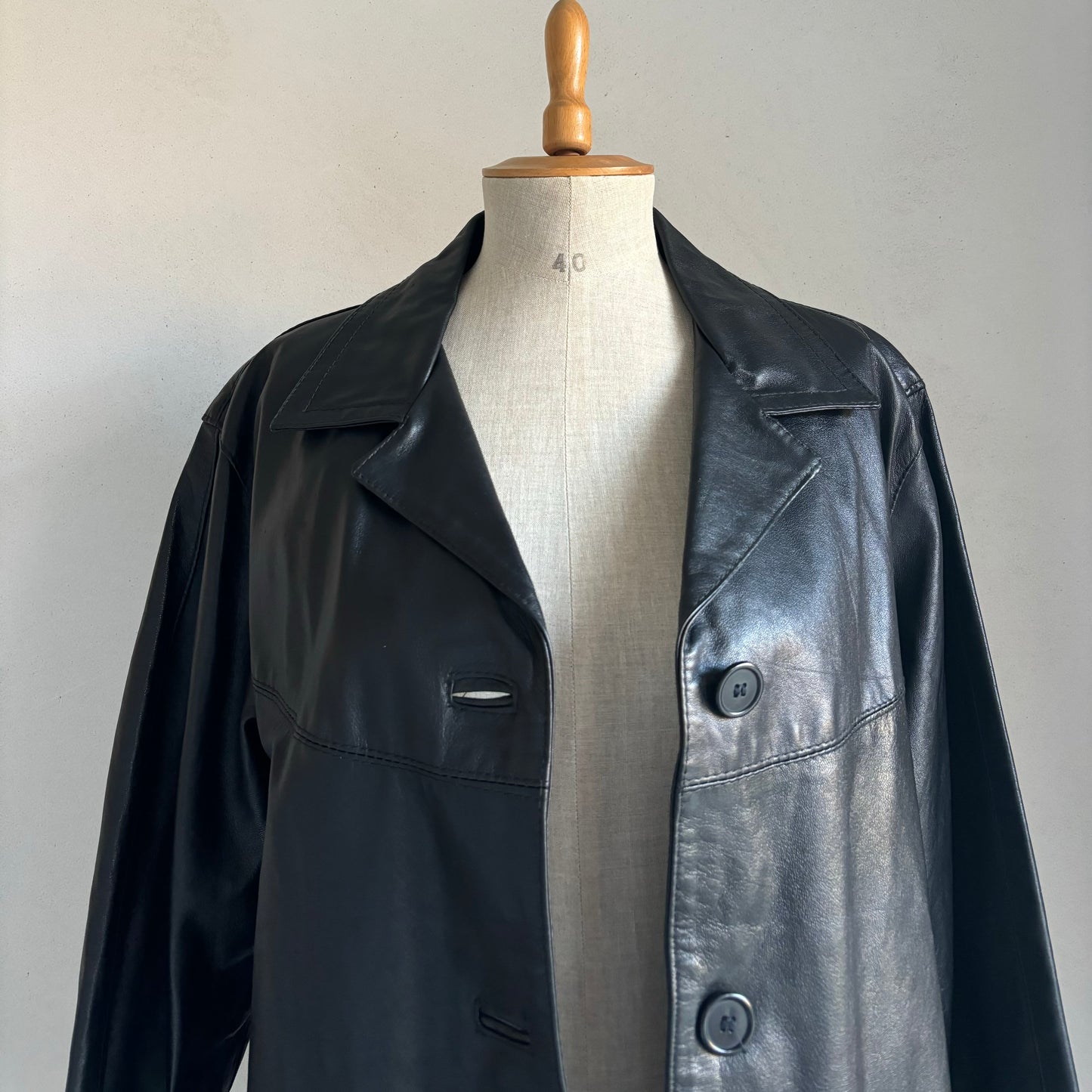 Black Leather Coat (M/L)