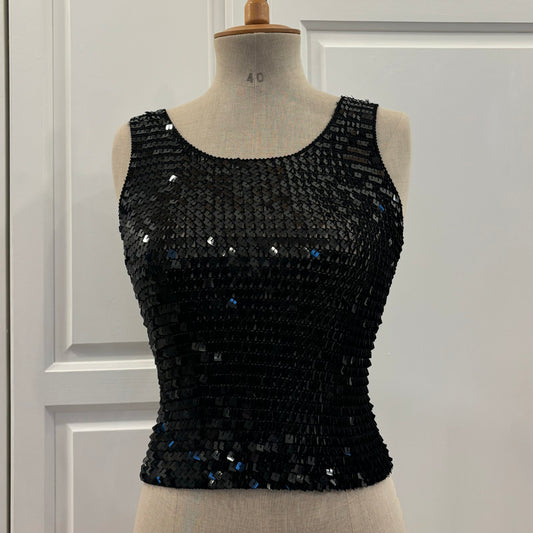 Black Sequin Top (S)