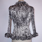 Pleated Ruffle Blouse (M)
