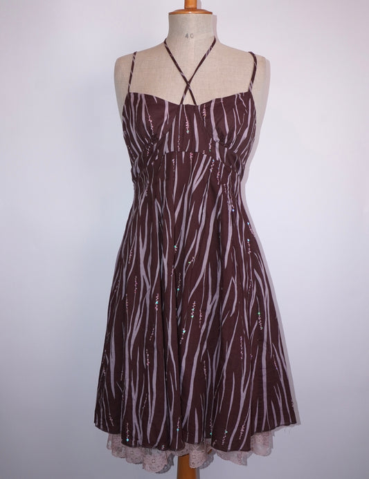 Zebra Print Sequin Dress (M)