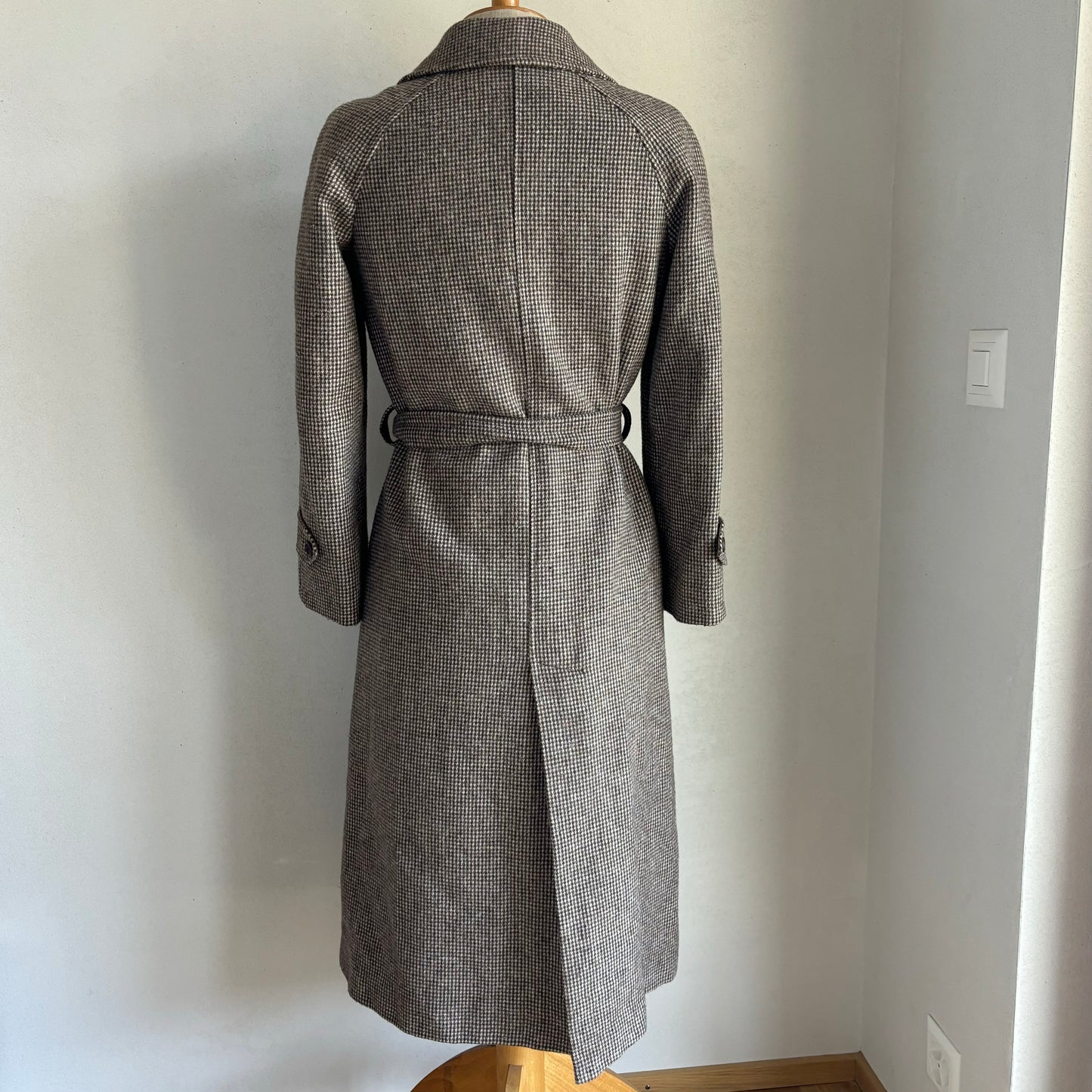 Wool Herringbone Trench Coat (S)