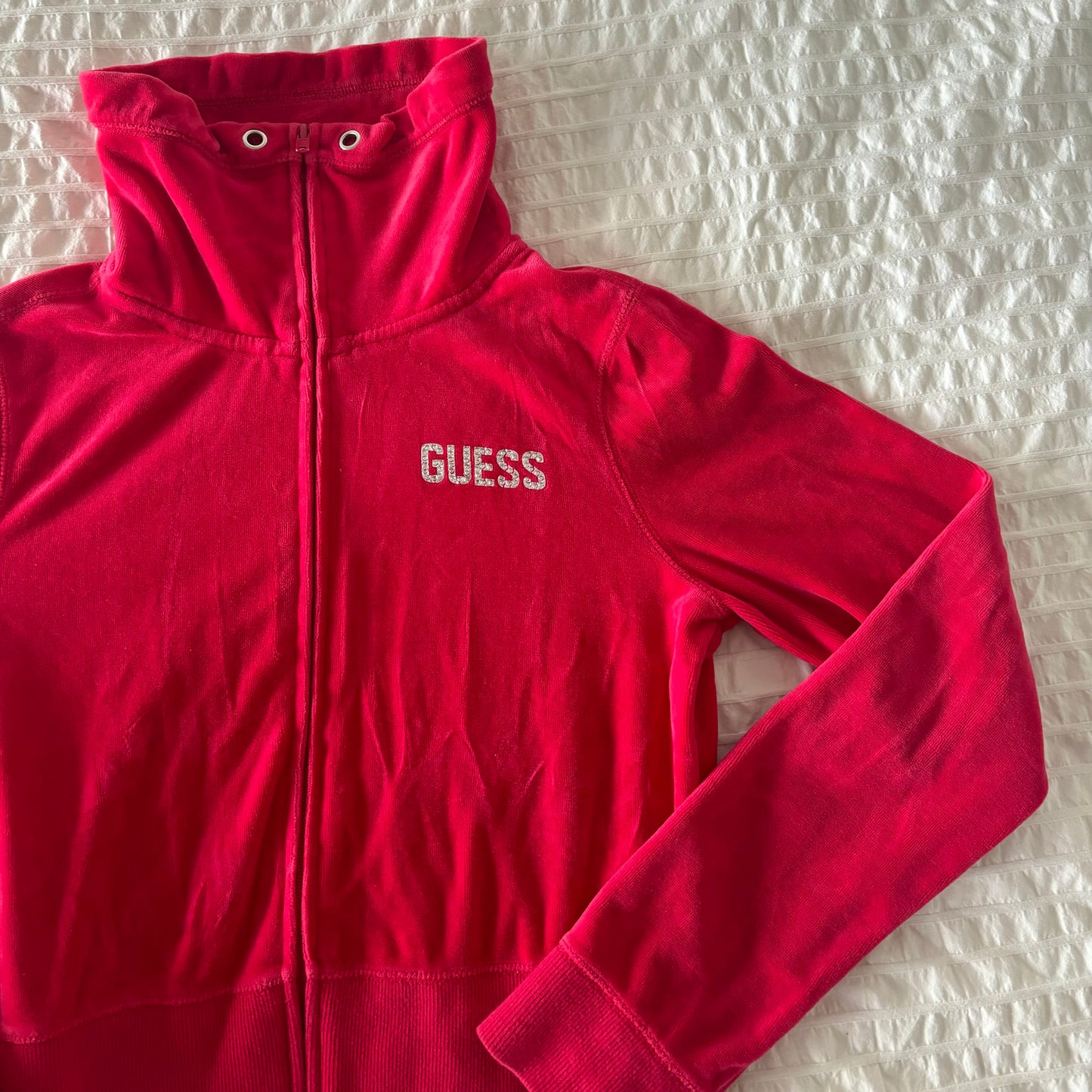 Guess Red Velour Jacket (S/M)