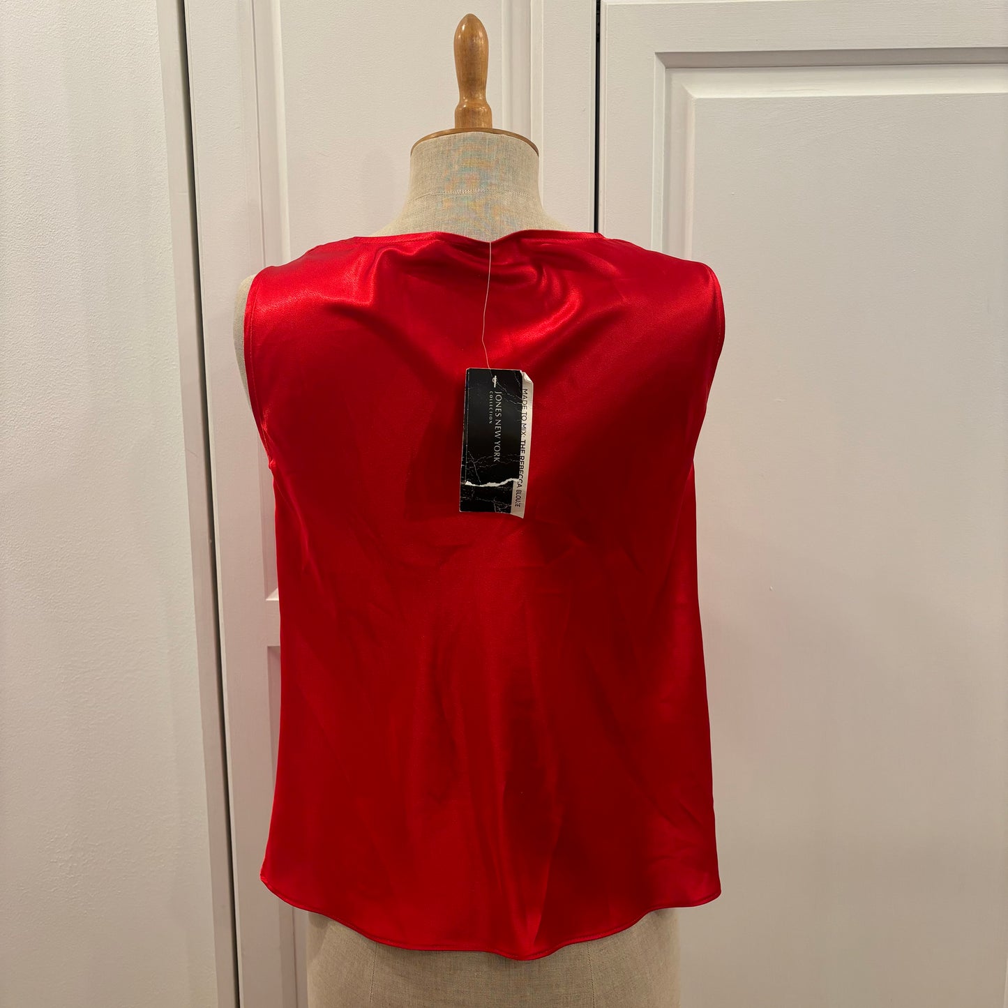 Red Satin Cowlneck Top (M)