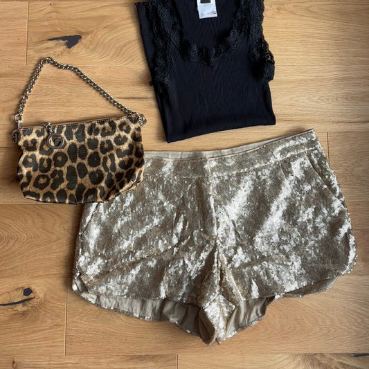 Gold Sequin Shorts (M)