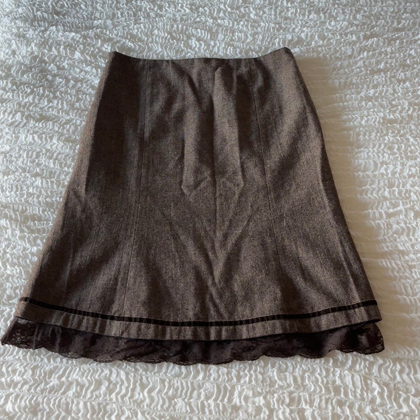 Wool Lace Trim Skirt (S)