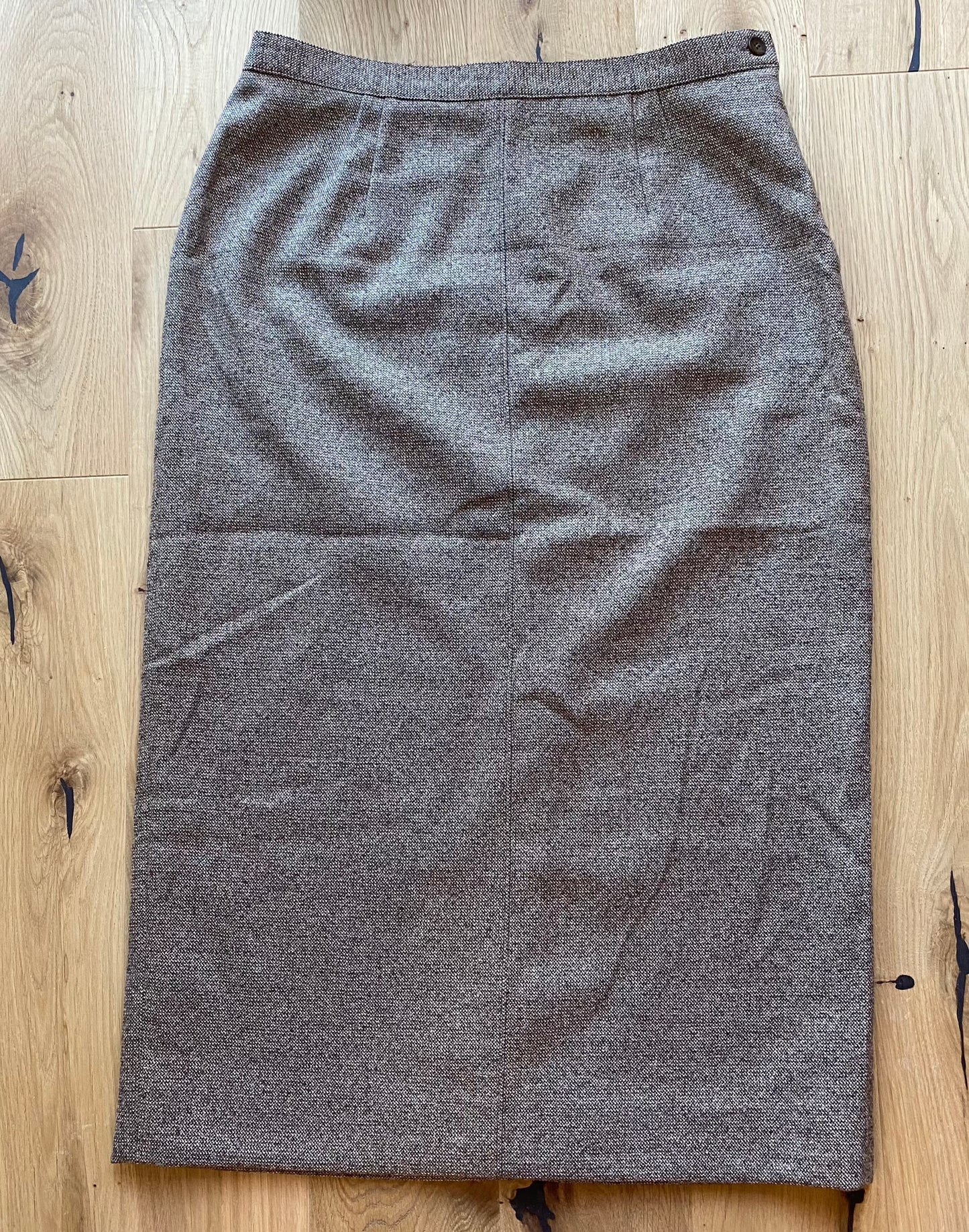 Brown Wool Midi Skirt (M)