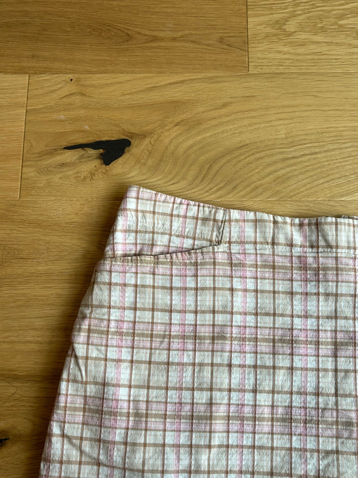 Pink/ brown Plaid Skirt (S)