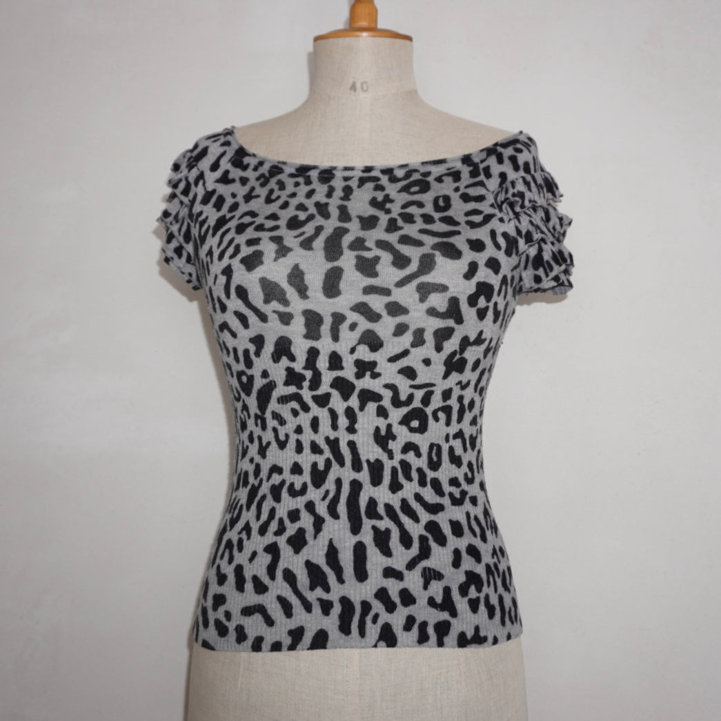 Leopard Knit Top (M)