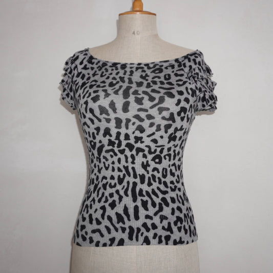 Leopard Knit Top (M)