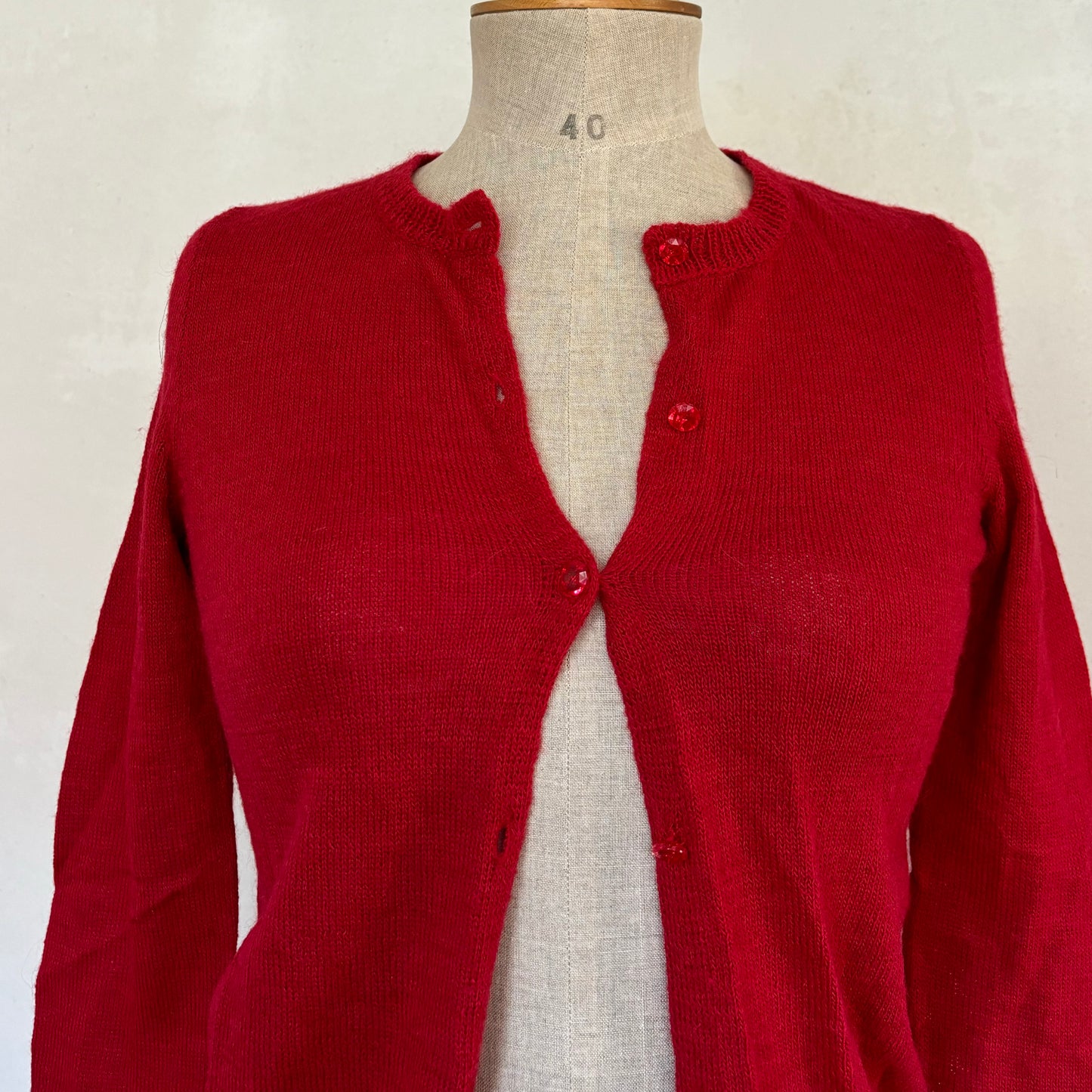 Red Knit Cardigan (XS)