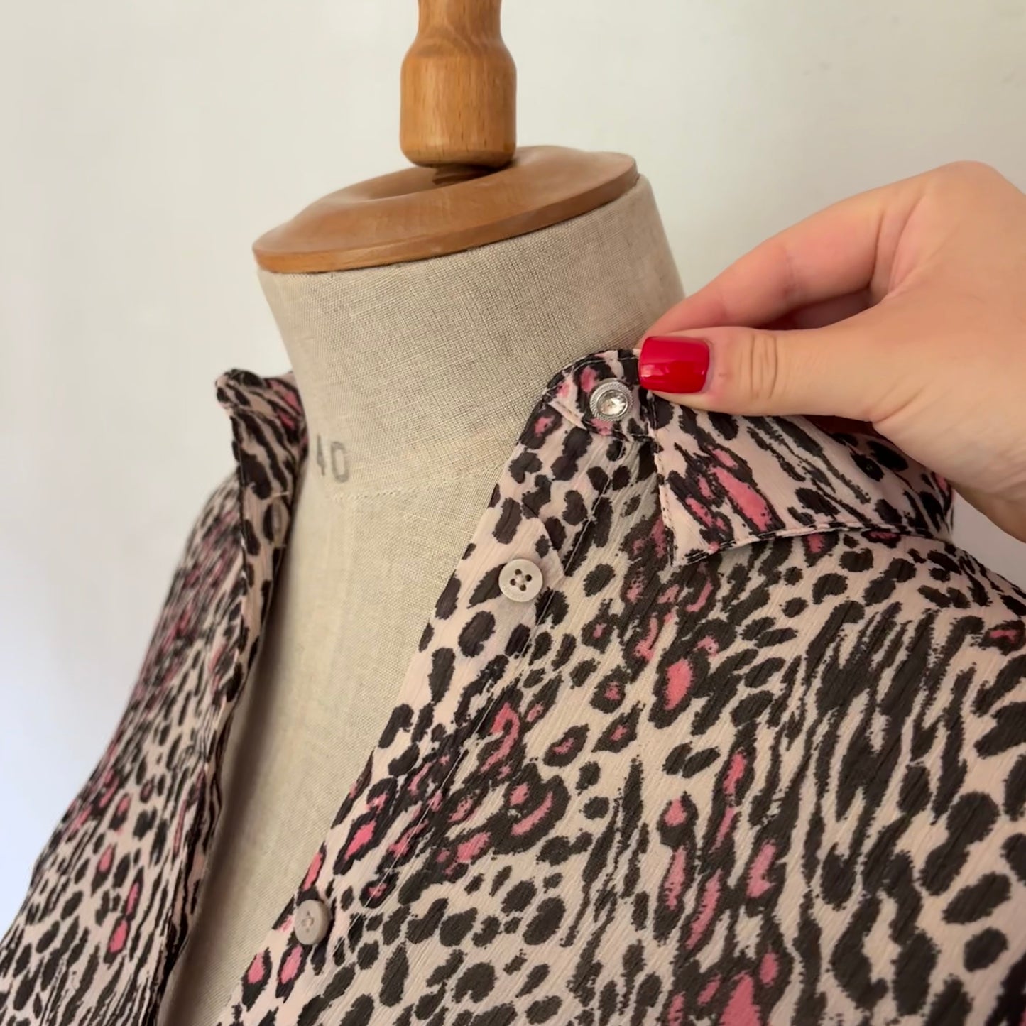 Guess Pink Leopard Blouse (M)