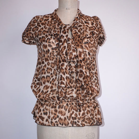 Leopard Ruffle Top (L)