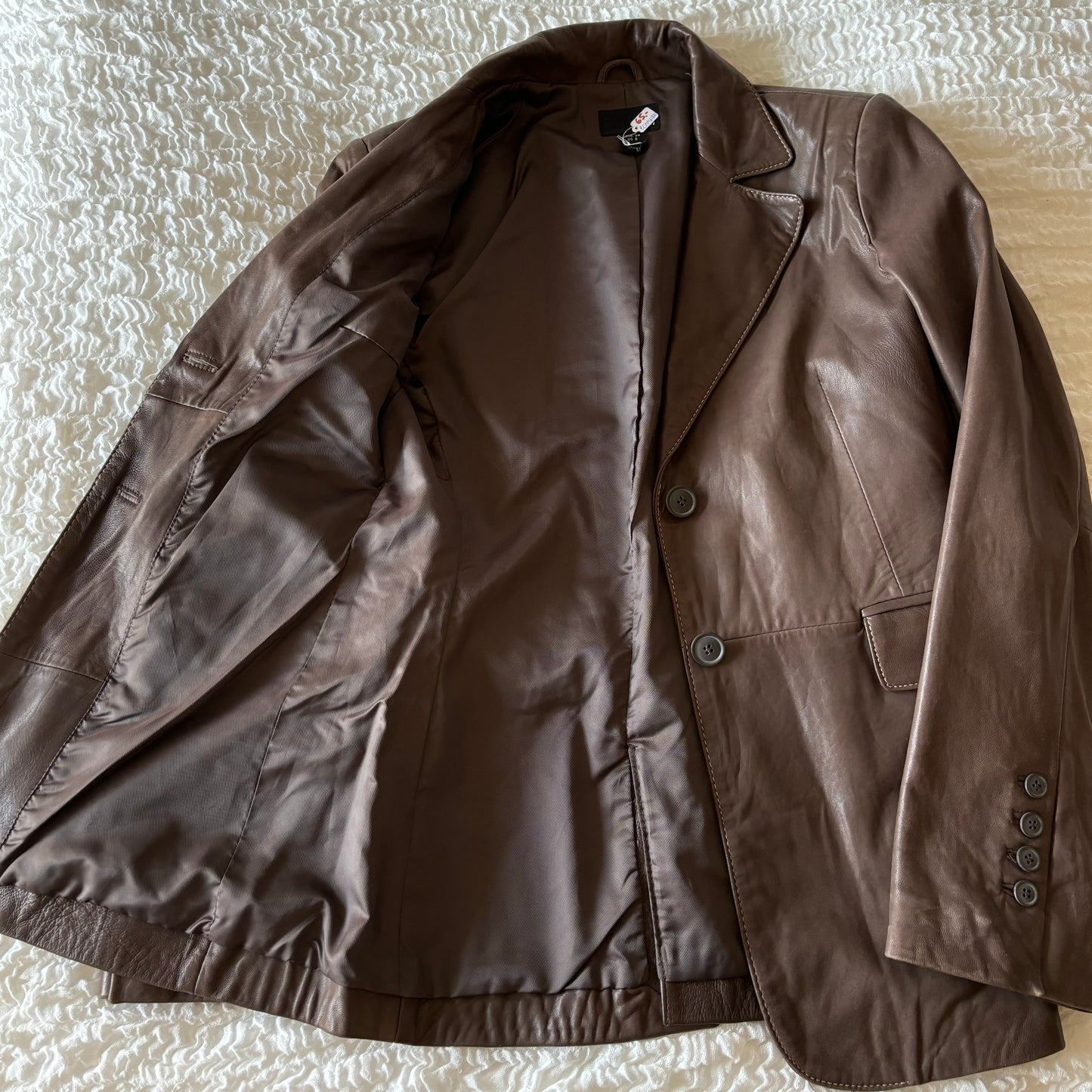 Brown Leather Blazer (S/M)