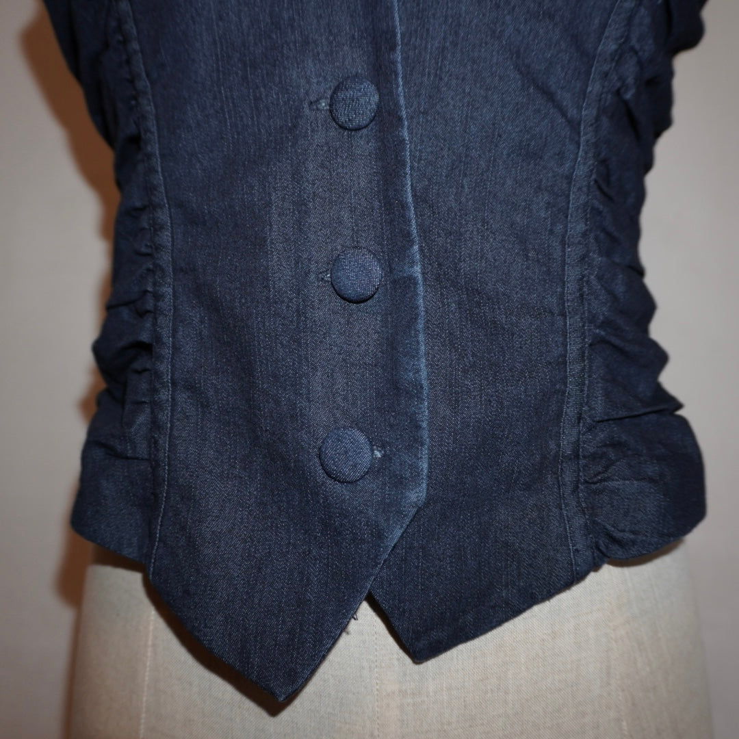 Denim Ruched Vest