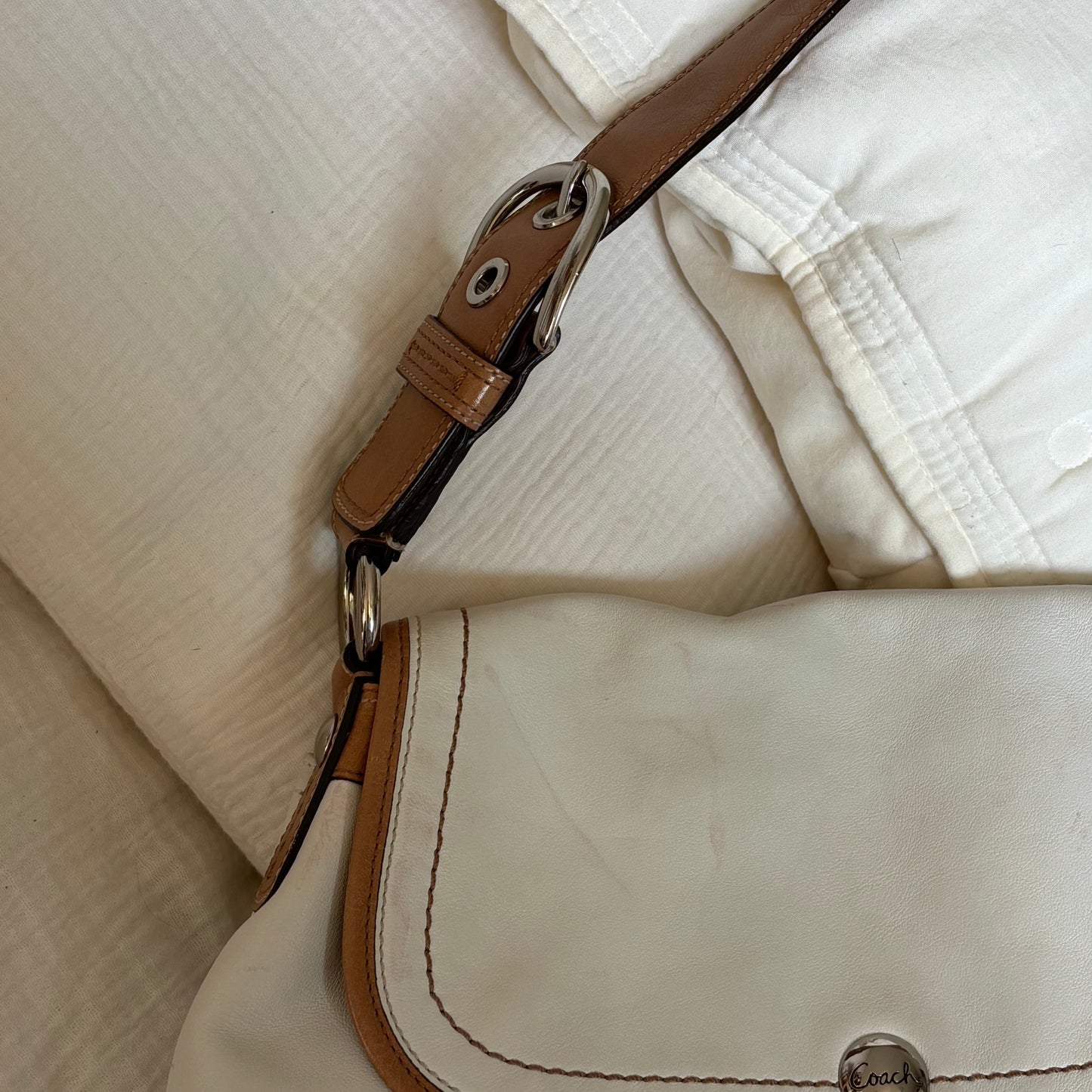 Coach White Leather Purse