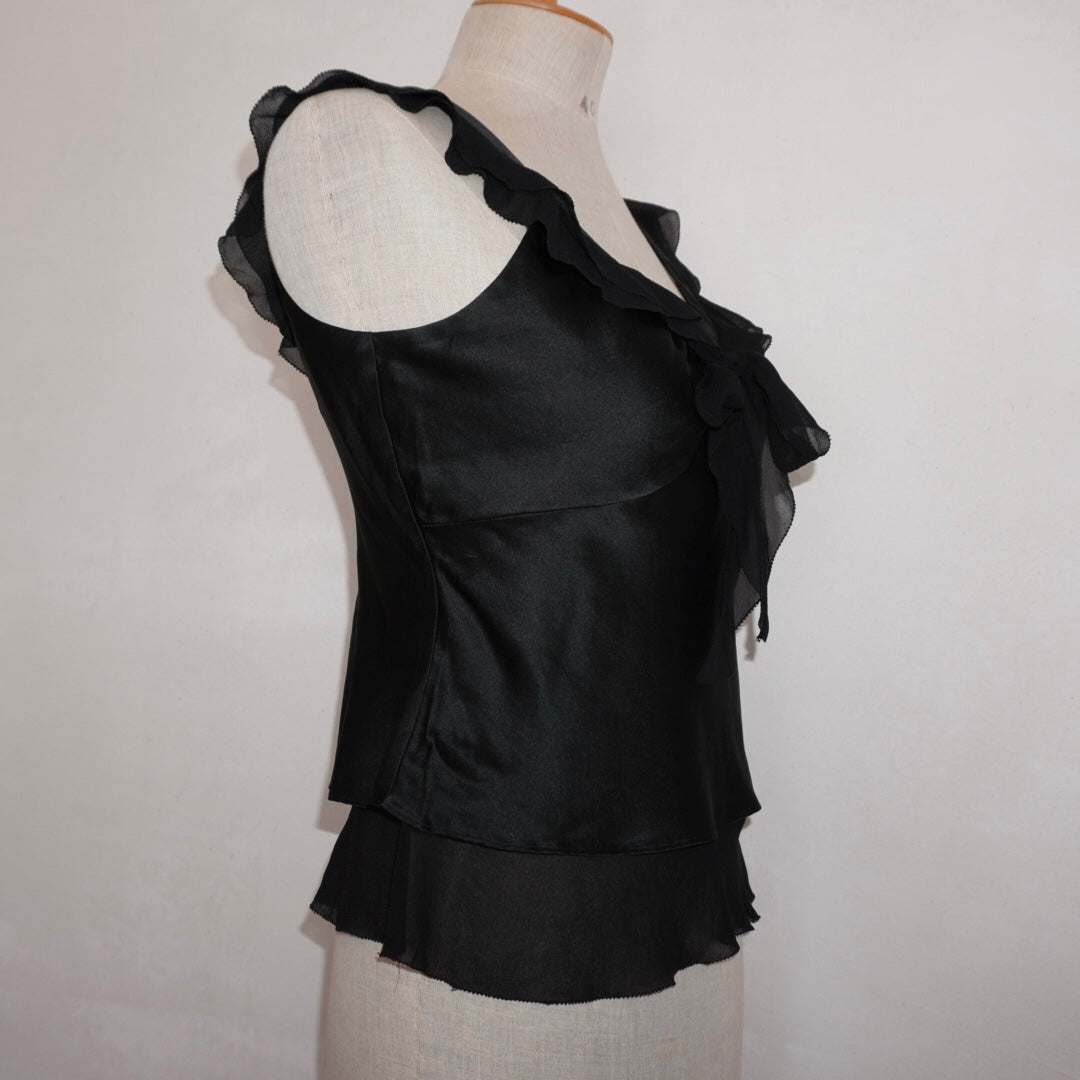 Silk Ruffle Top (M)
