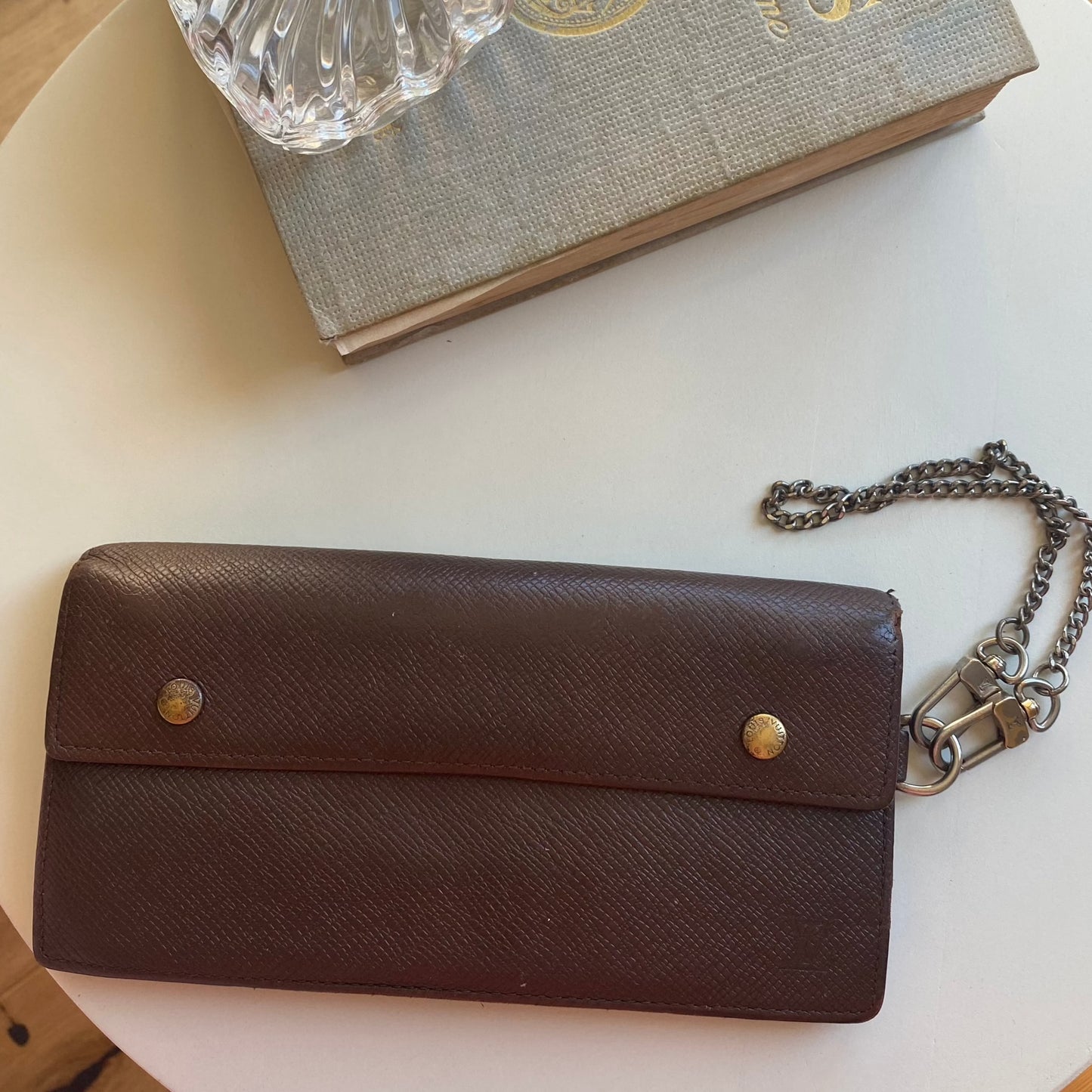 Louis Vuitton Brown Leather Wristlet