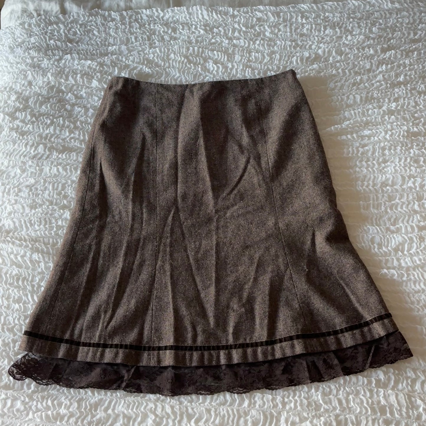 Wool Lace Trim Skirt (S)