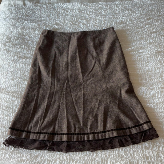 Wool Lace Trim Skirt (S)