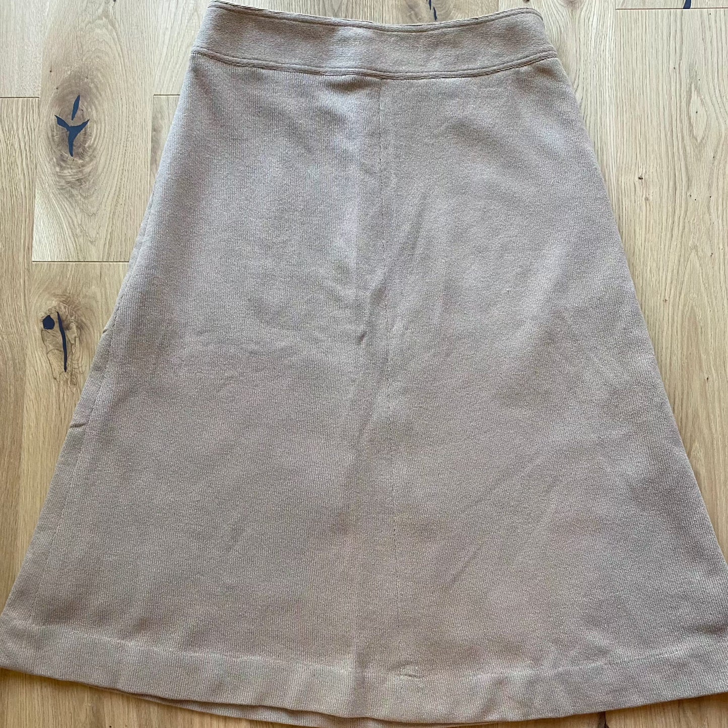 Beige Wool Midi Skirt (M)