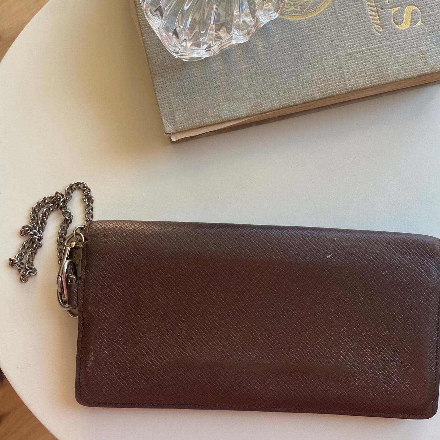 Louis Vuitton Brown Leather Wristlet