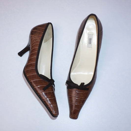Prada Croc Heels (36)