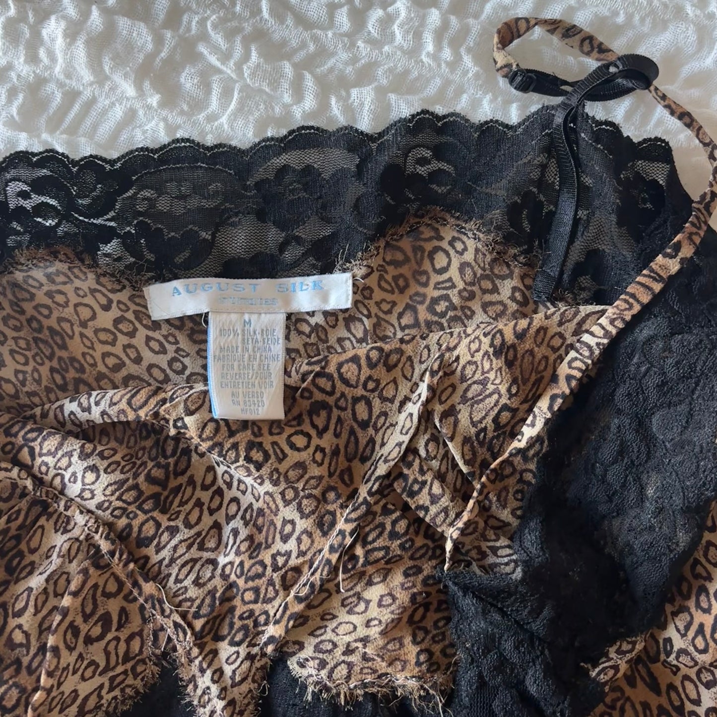 Leopard Silk Slip Dress (M)