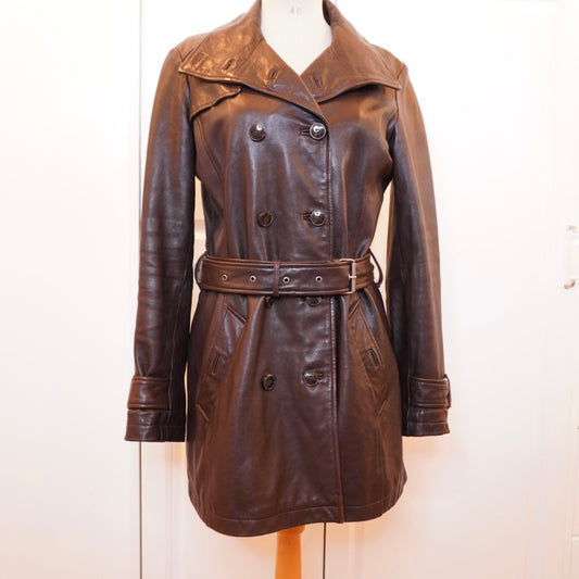 Leather Trench Coat (M)